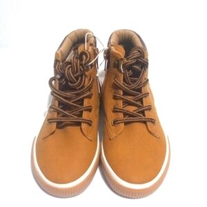 U.S. SPORTS BOYS BROWN TAN HIGH-TOP SNEAKERS BOOTS SIZE 1 NWT